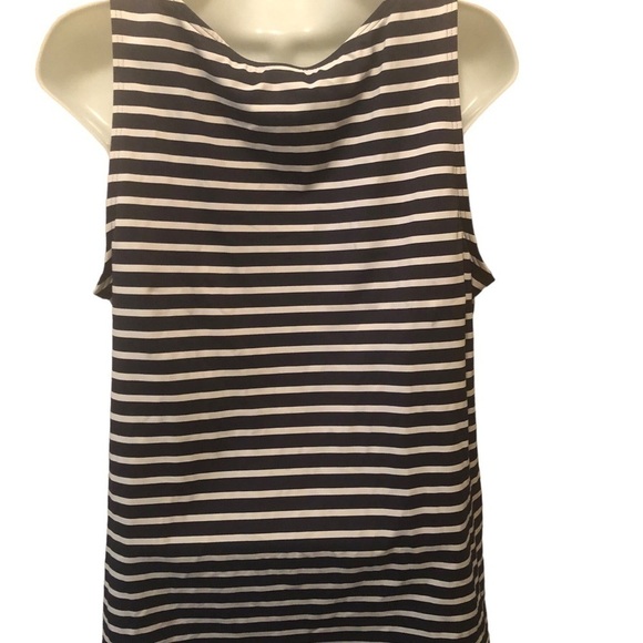 Lands End High Neck UPF 50Tankini Swimsuit Top 16 NWOT Striped Minamalist Beach - Picture 5 of 8
